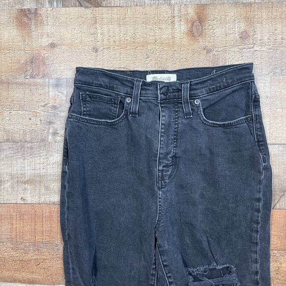 Madewell Faded Black The Mom Jeans with Raw Edge Ankle size 26 - Picture 2 of 6